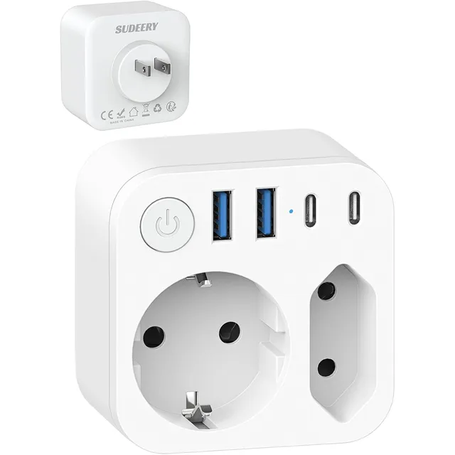 SUDEERY Reiseadapter mit 4 USB – EU → Japan