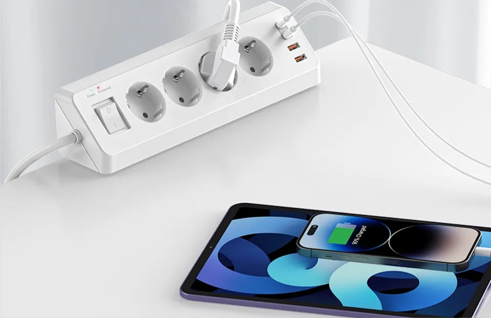 SUDEERY Tischsteckdose mit USB-C an der Schreibtischkante